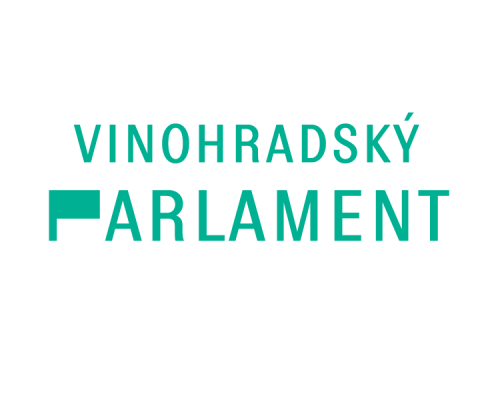 Logo spolupracující společnosti Vinohradský Parlament, překladatelská a jazyková agentura, Praha, Foxie. cz